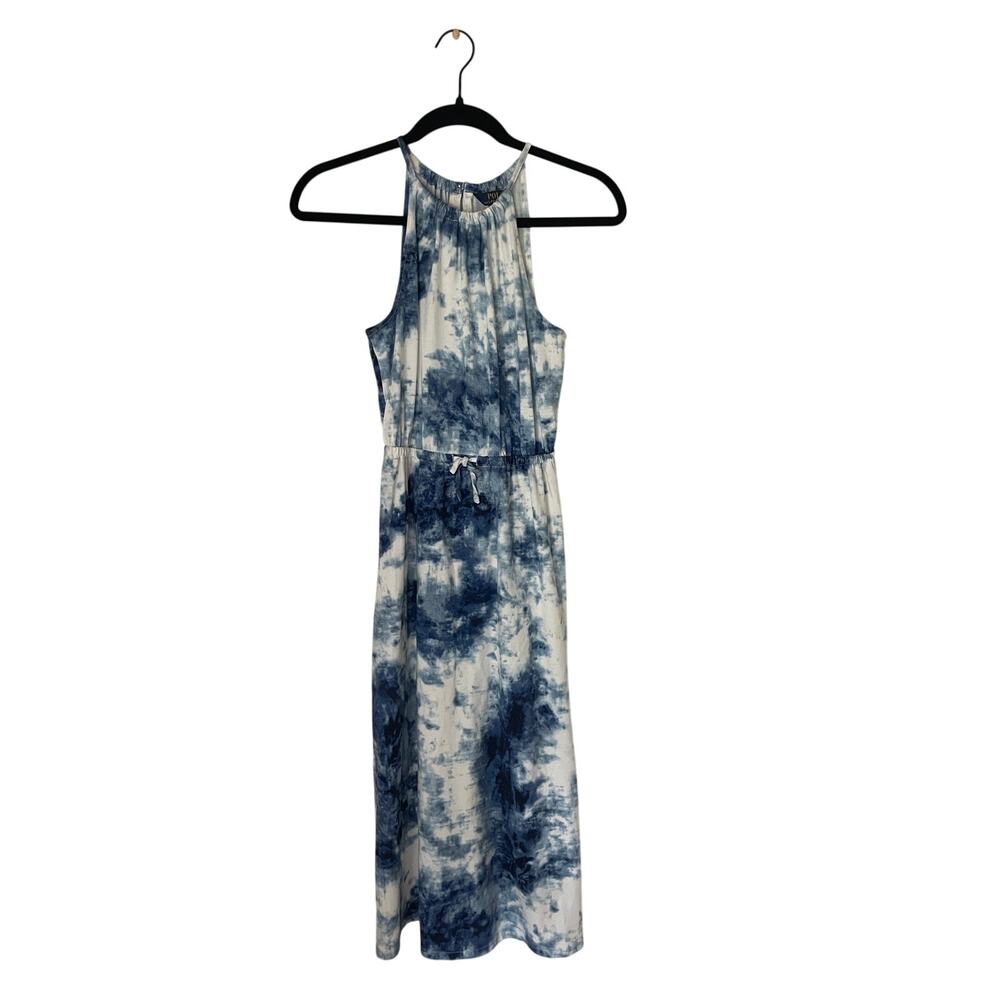 Polo Ralph Lauren Girls Maxi Dress Tie Dye Blue White Size M (8-10)